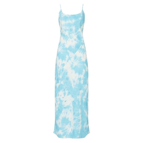 THAKOON 90s Cloud Sky Print Sleeveless Bias Cut Scoop Neck Maxi Slip Dress 14 - Picture 7 of 8